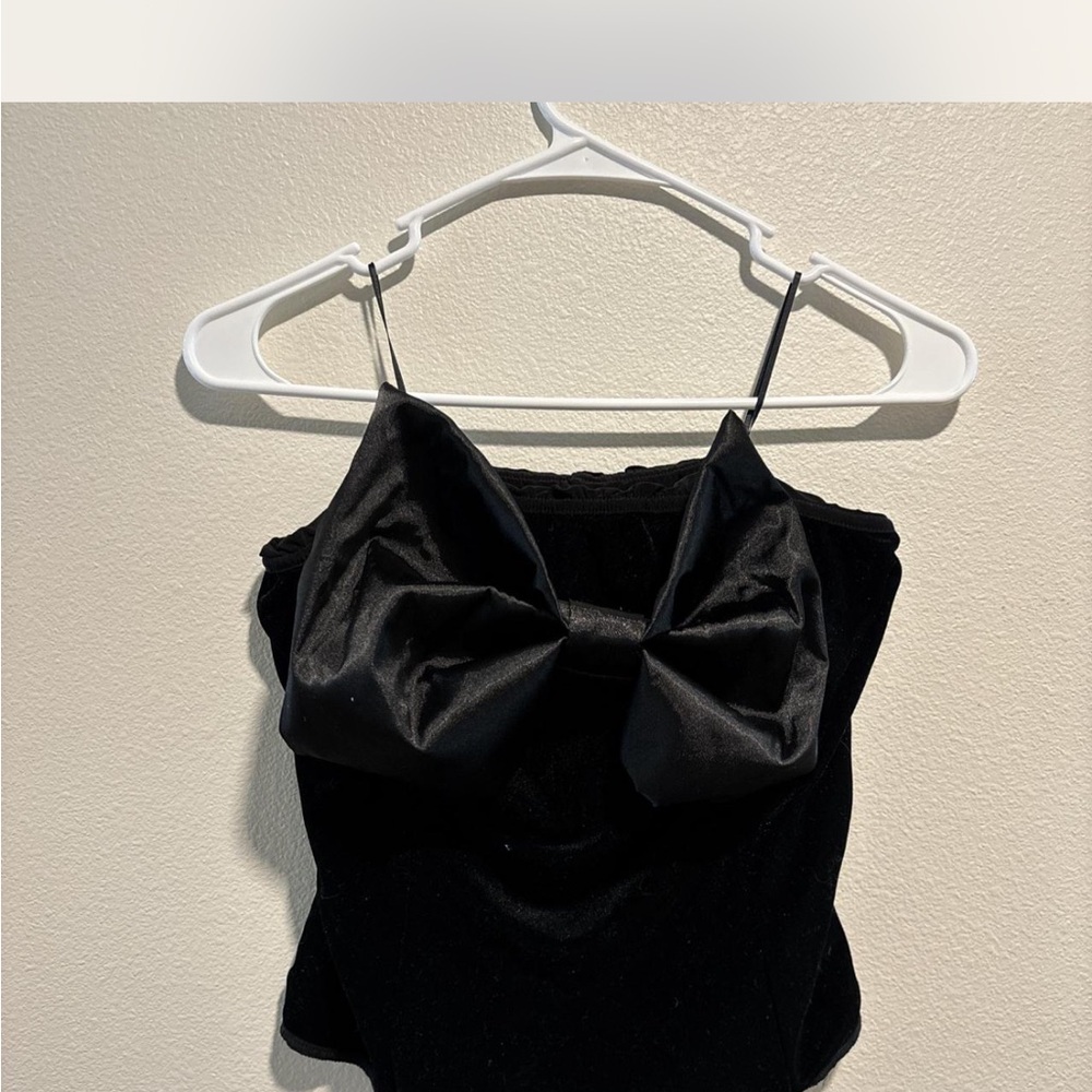 Express Black Camisole with Bow Detail